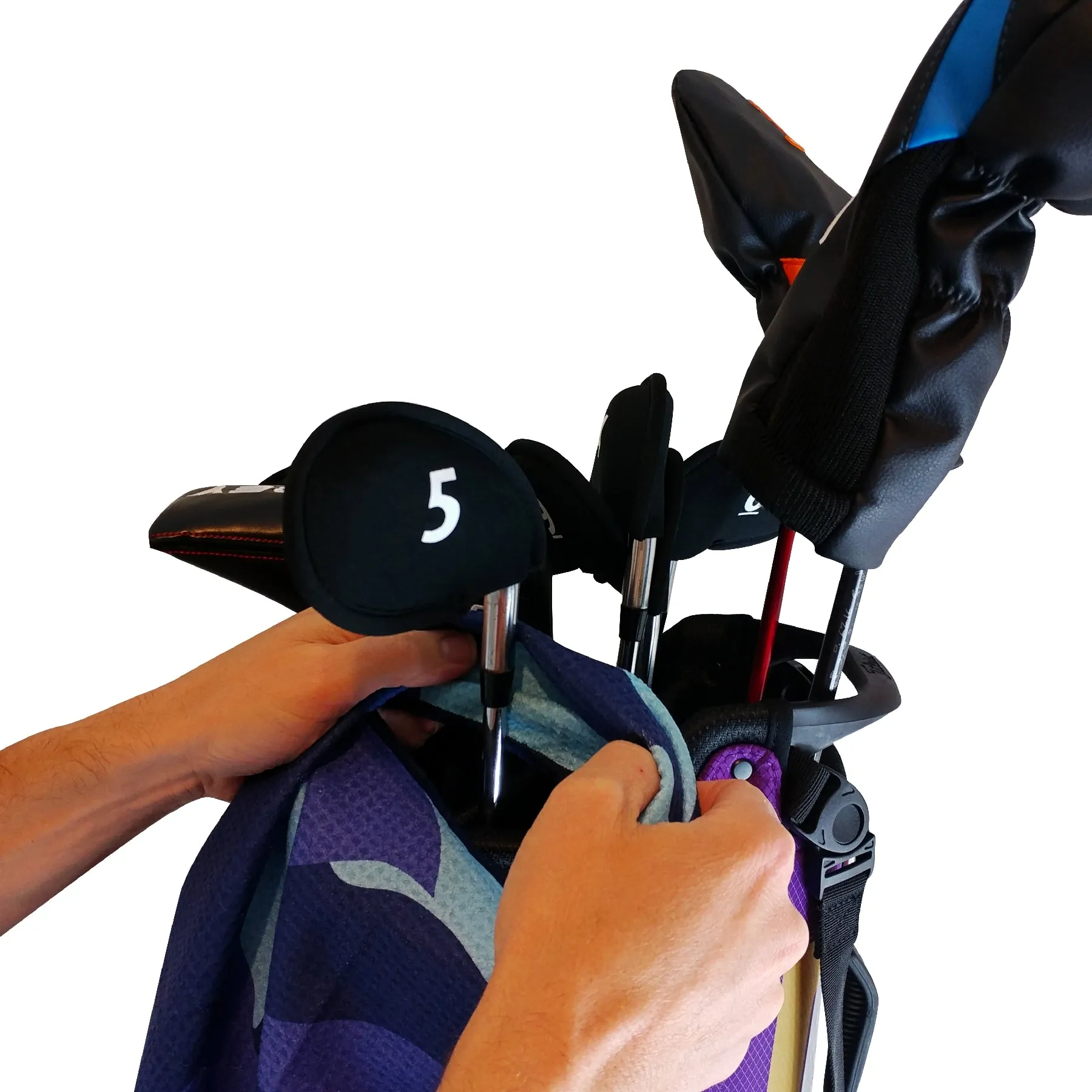 RPG Center Cut Microfiber Golf Towel - Waffle Weave - Purple