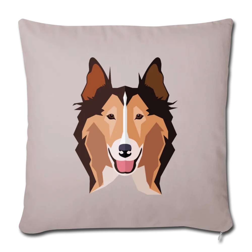 Sable Rough Collie Throw Pillow Cover 18” x 18”
