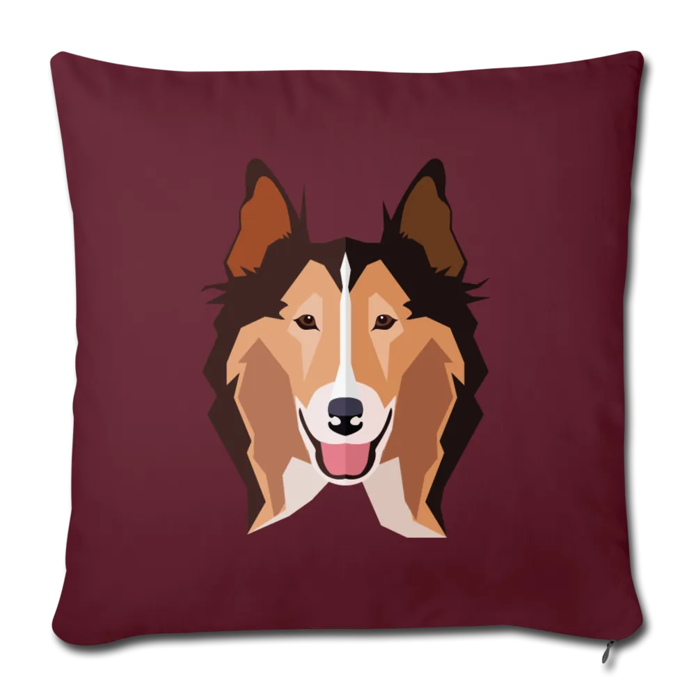 Sable Rough Collie Throw Pillow Cover 18” x 18”