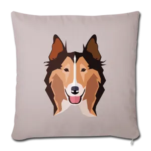 Sable Rough Collie Throw Pillow Cover 18” x 18”