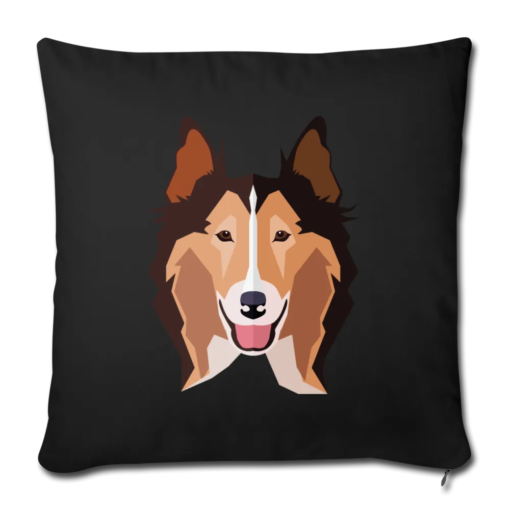 Sable Rough Collie Throw Pillow Cover 18” x 18”