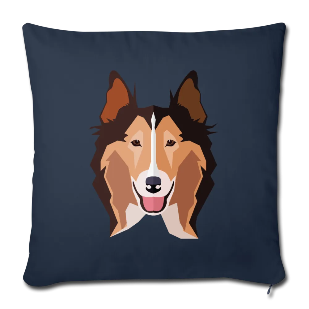 Sable Rough Collie Throw Pillow Cover 18” x 18”