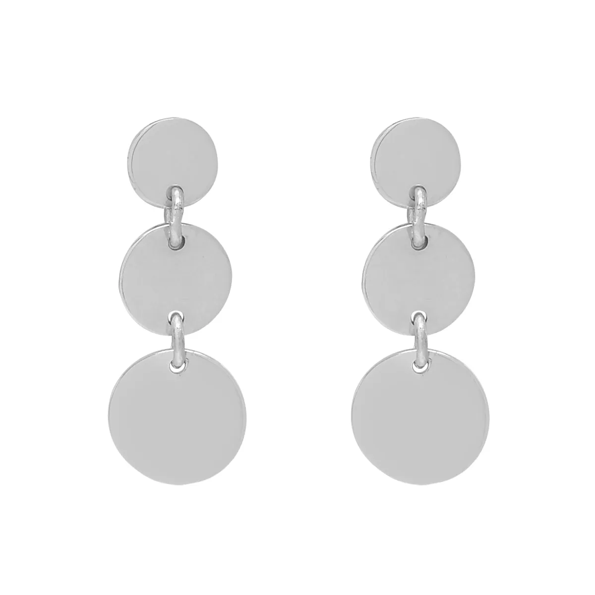SALE - 10k Solid Gold Triple Disc Drop Earrings
