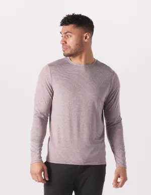 Salton Long Sleeve: Berry Wine Heather/White Stripe
