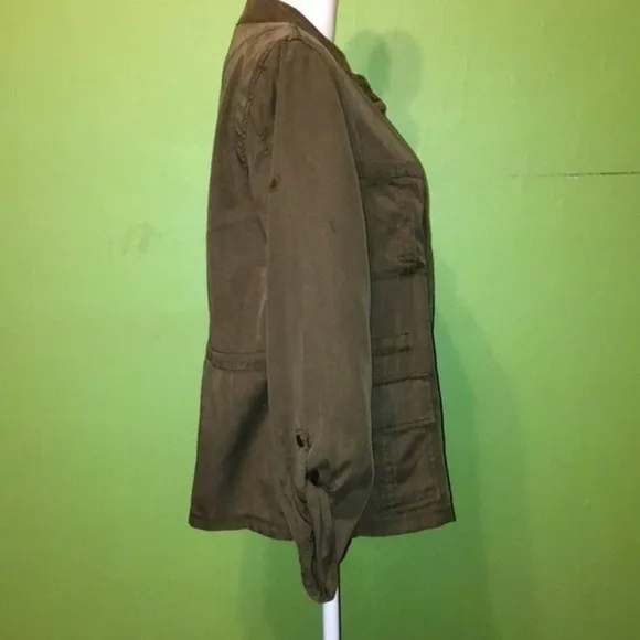 SANCTUARY lightweight utility jacket in olive
