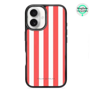 Scarlet Stripe - iPhone 16 Frosted Black Bumper MagSafe Case