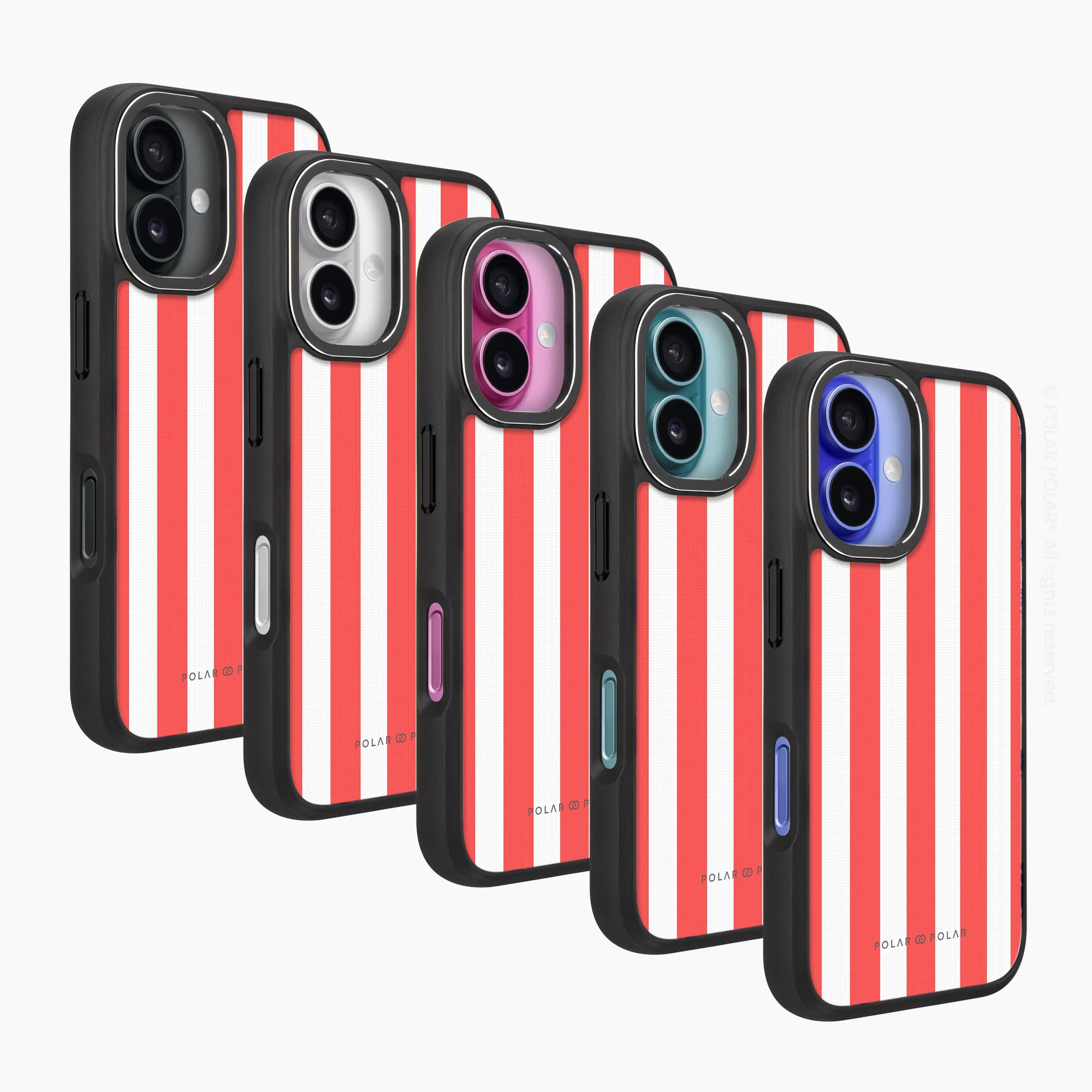 Scarlet Stripe - iPhone 16 Frosted Black Bumper MagSafe Case