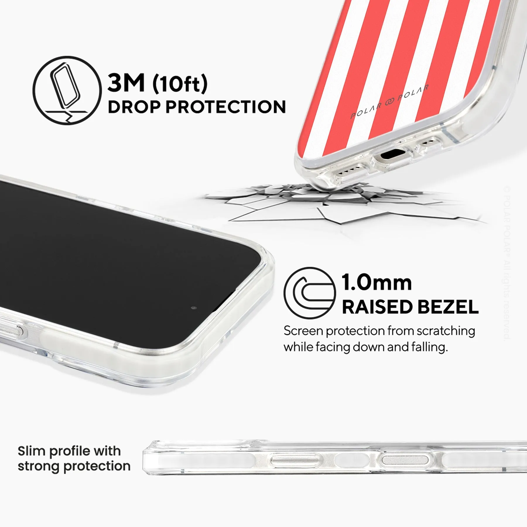 Scarlet Stripe - iPhone 16 Plus Clear Bumper MagSafe Case