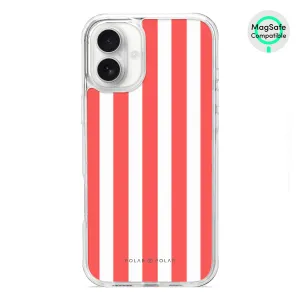 Scarlet Stripe - iPhone 16 Plus Clear Bumper MagSafe Case