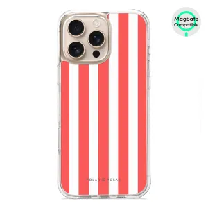 Scarlet Stripe - iPhone 16 Pro Max Clear Bumper MagSafe Case