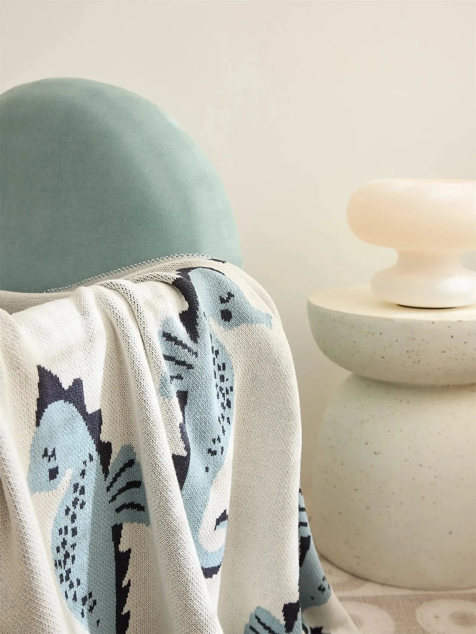 Seahorse Serenity Cotton Throw Blanket
