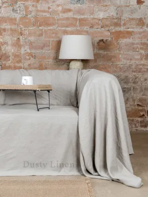 Seamless linen couch cover in Natural color (density 175 g/m2)