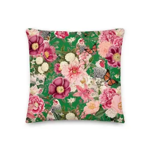 Secret Chicken Garden Throw Pillow, light brahma
