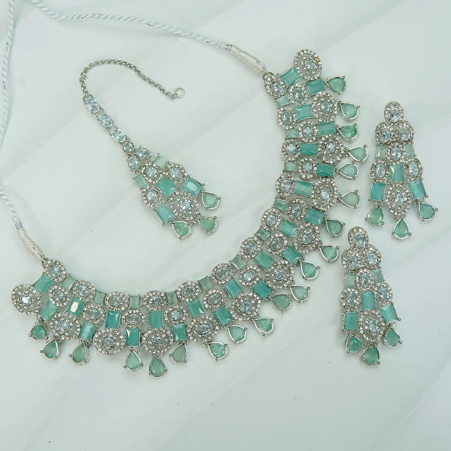 Semi-Zircons Rani Necklace Set