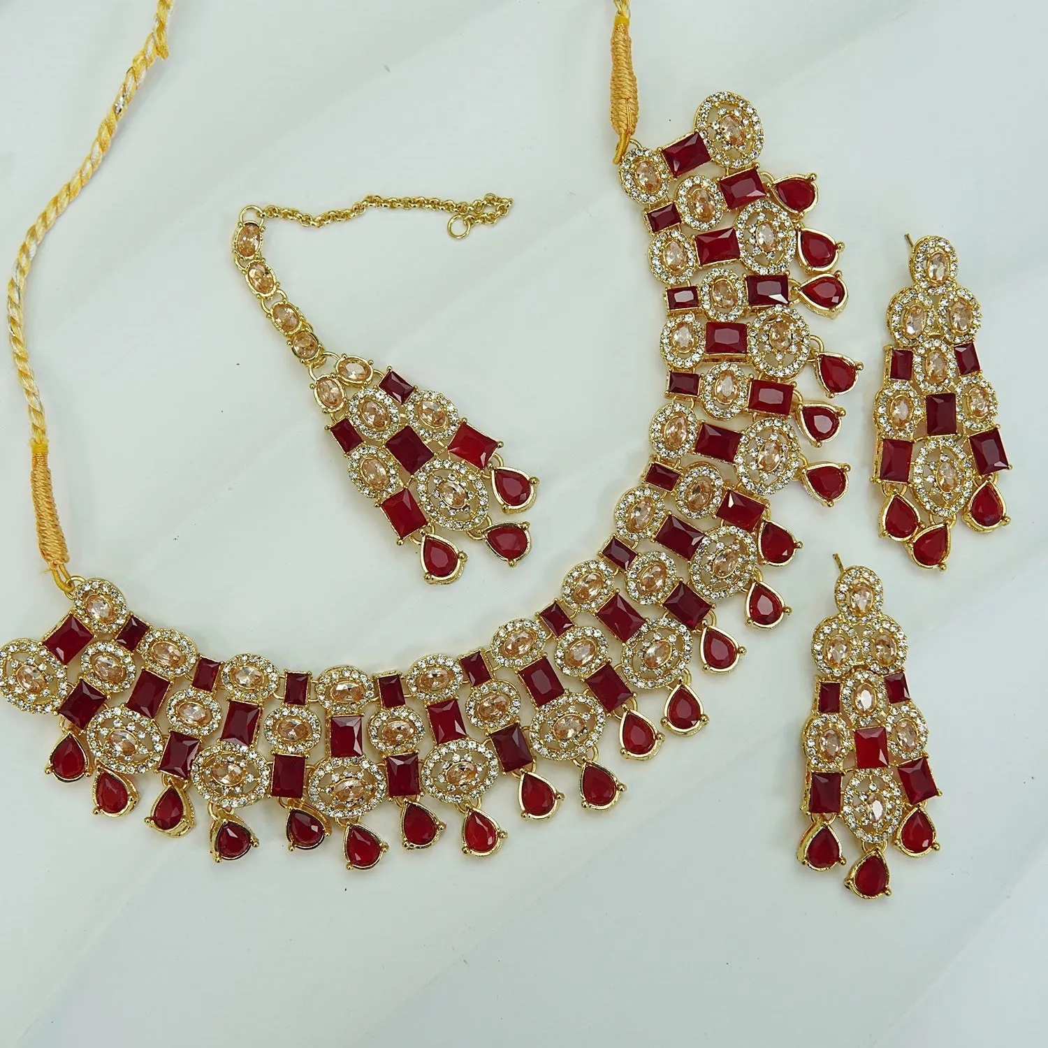 Semi-Zircons Rani Necklace Set