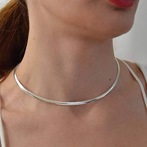 Set of 2 Chain Chokers Necklaces Set