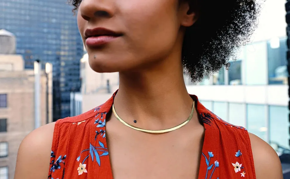 Set of 2 Chain Chokers Necklaces Set