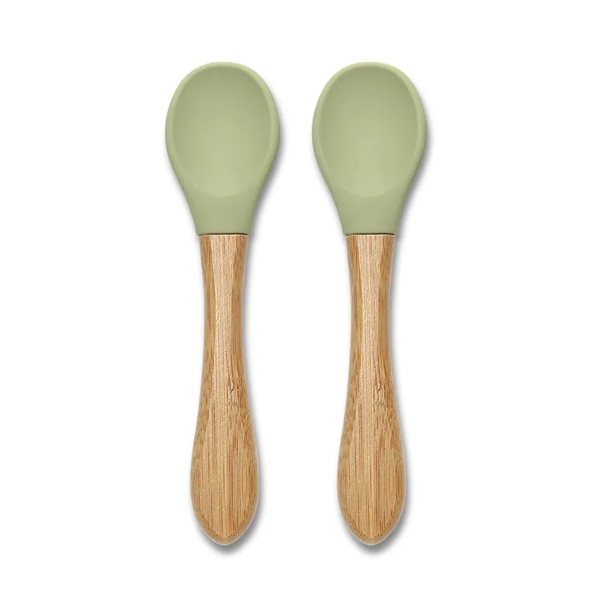Silicone Spoons whit Bamboo - 2pcs