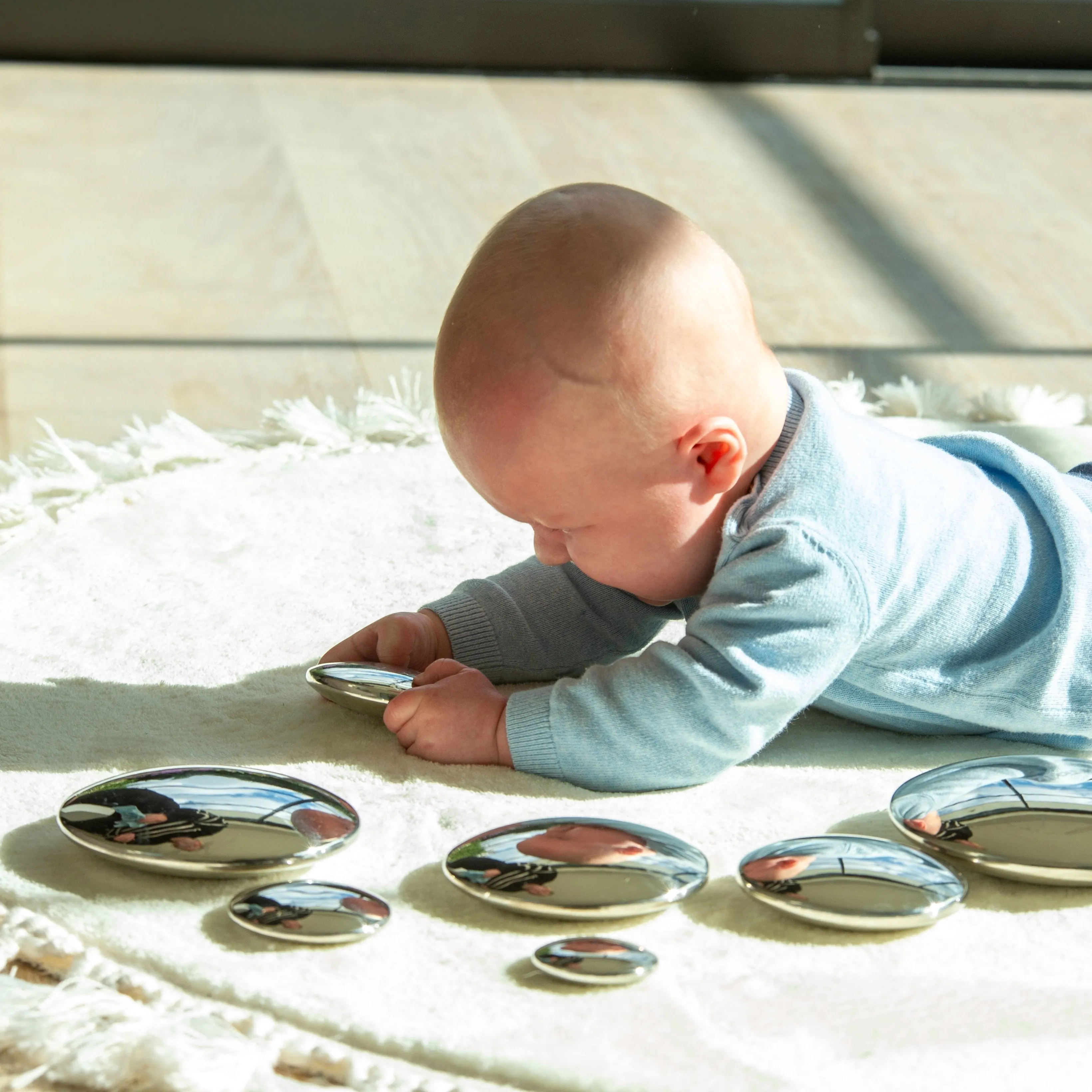 Silver Reflective Buttons