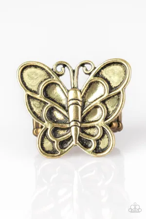 Sky High Butterfly - Brass