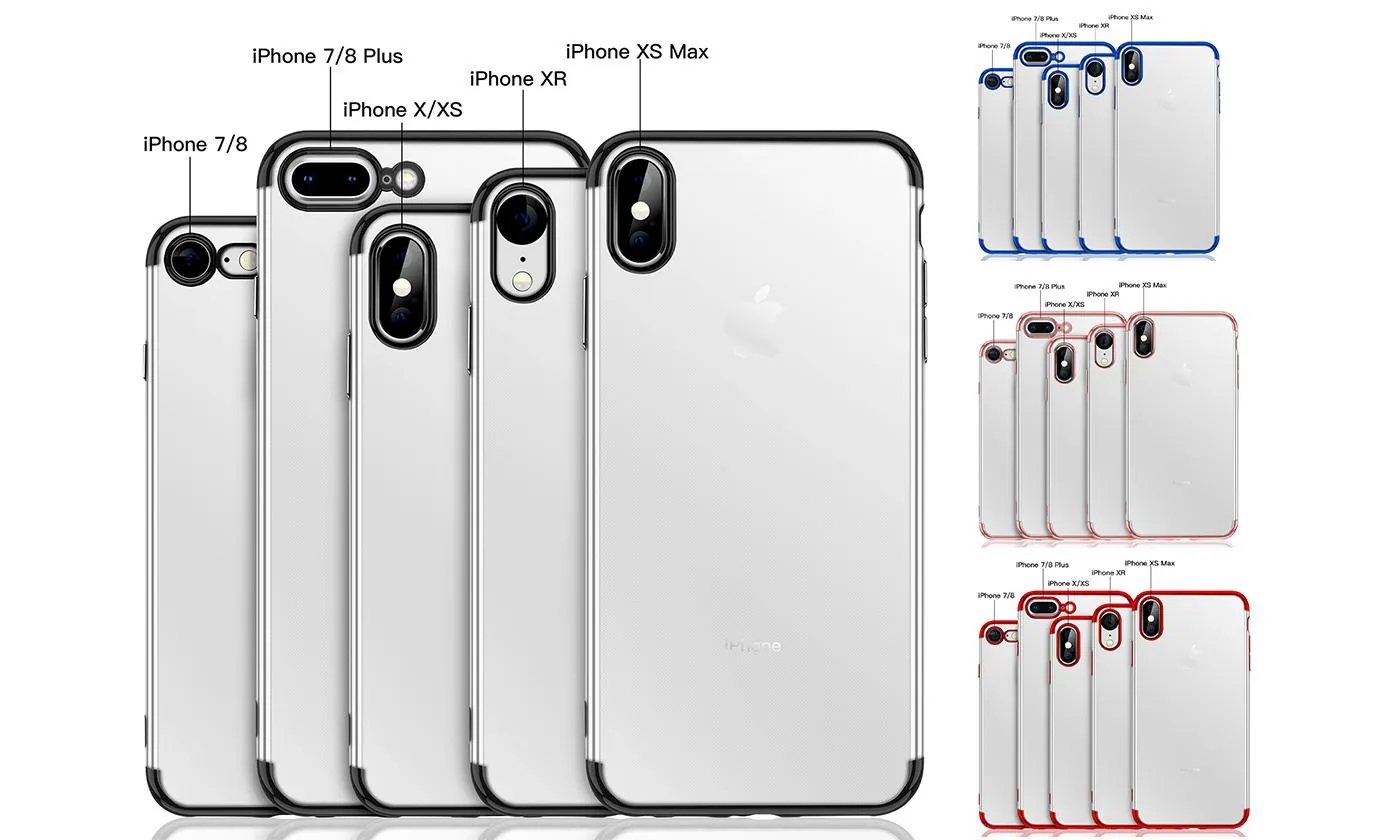 Slim Case TPU Shockproof Transparent Case For iPhone 7/8/7 8 Plus/XS/XS Max/XR/X
