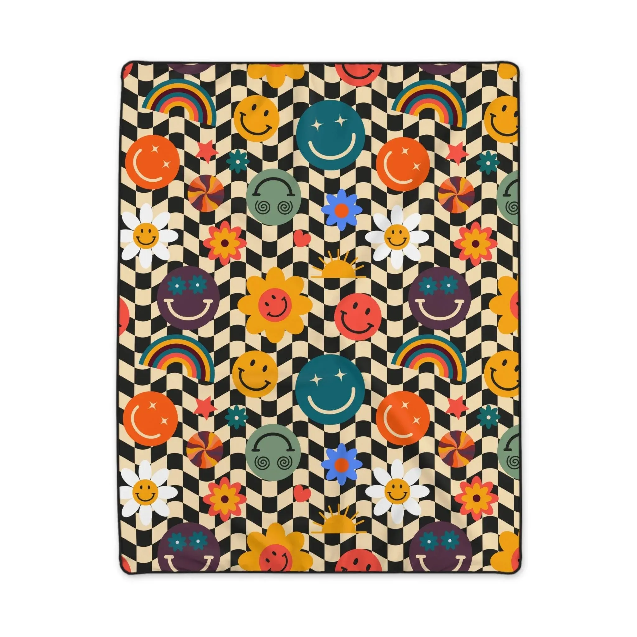 Smiley Emoji Funky Throw Blanket