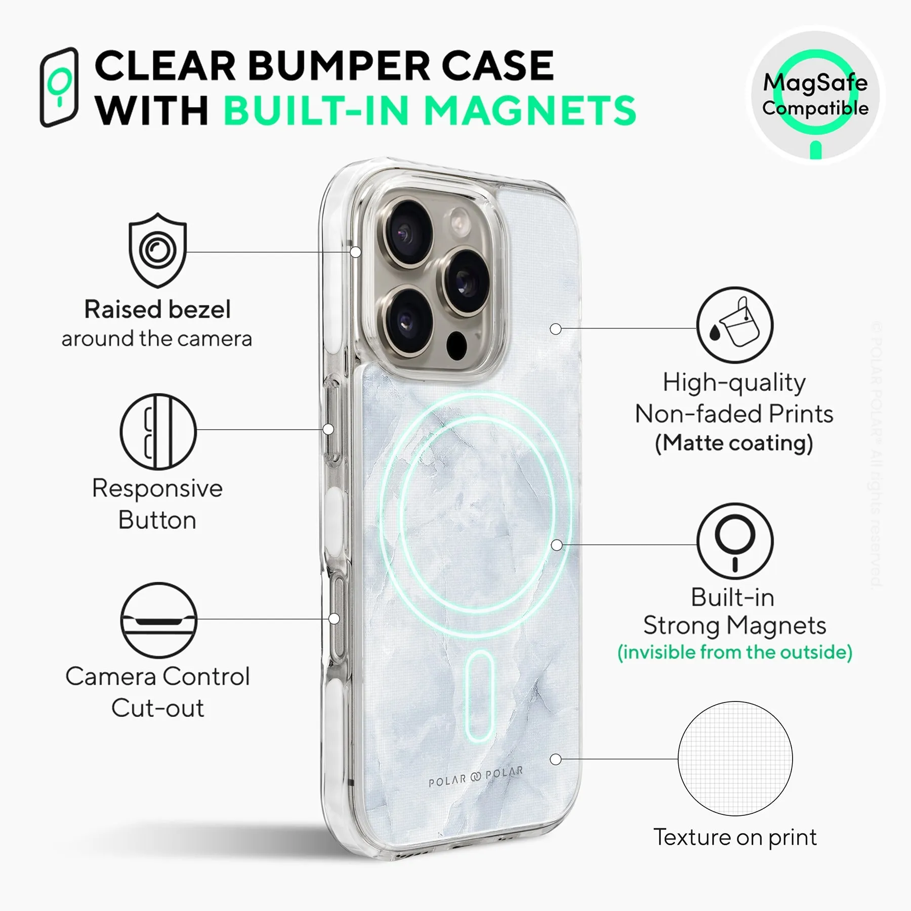 Snow Mountain - iPhone 16 Pro Max Clear Bumper MagSafe Case