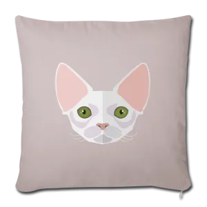 Sphynx Cat Throw Pillow Cover 17.5” x 17.5”