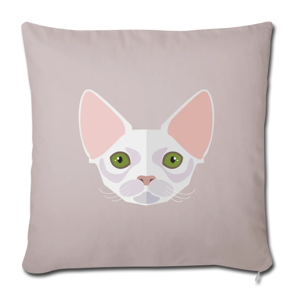 Sphynx Cat Throw Pillow Cover 17.5” x 17.5”