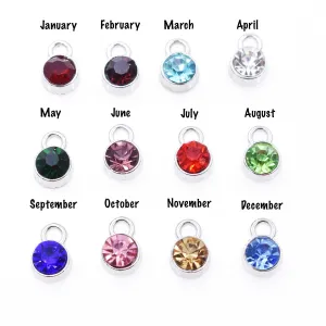 Stainless Steel Birthstone Charms, 6MM Drop