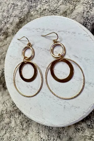 Stay Golden Toned Triple Cut Hoop Earrings