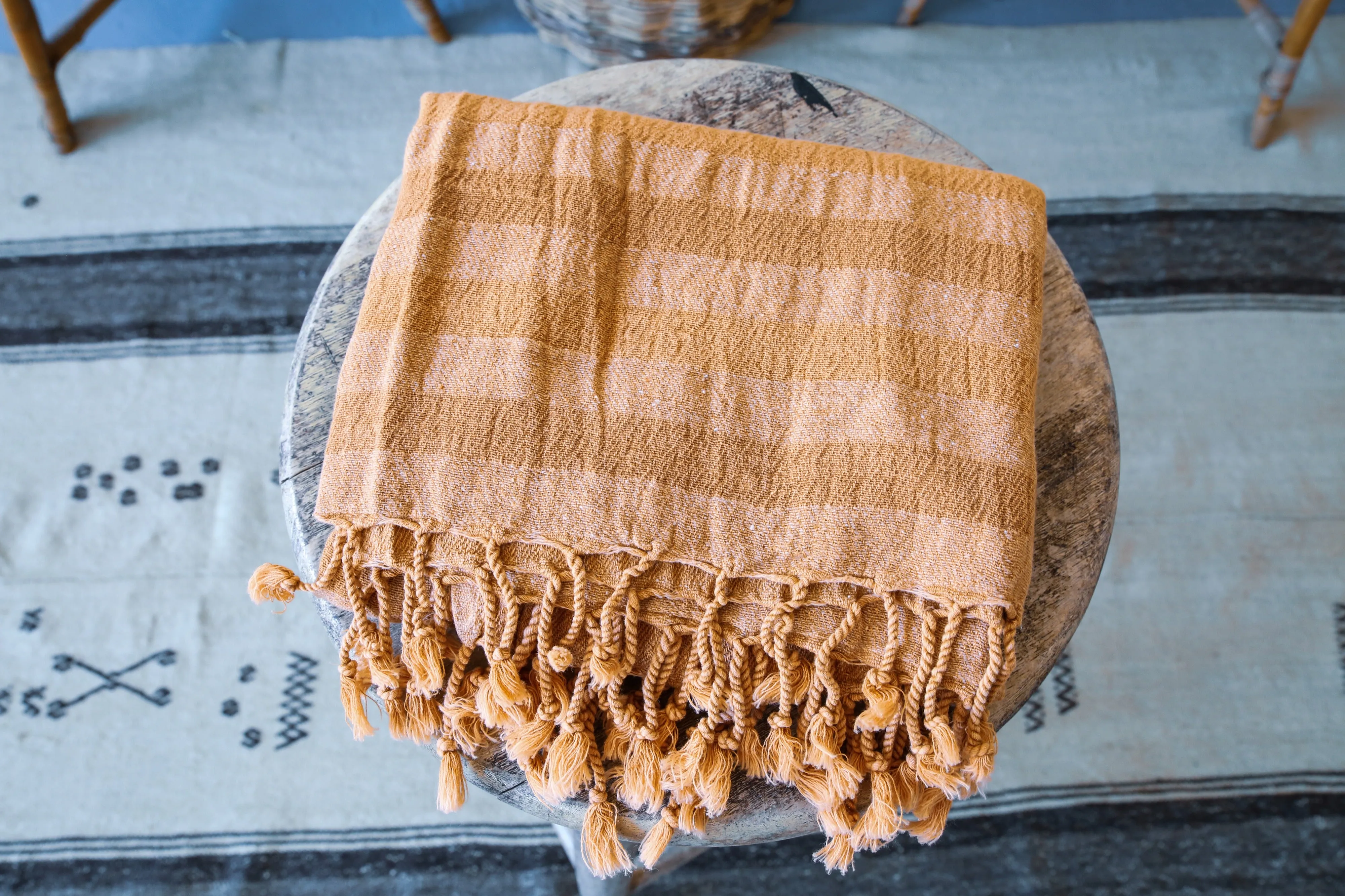 Striped Summer Pestemal in Mustard