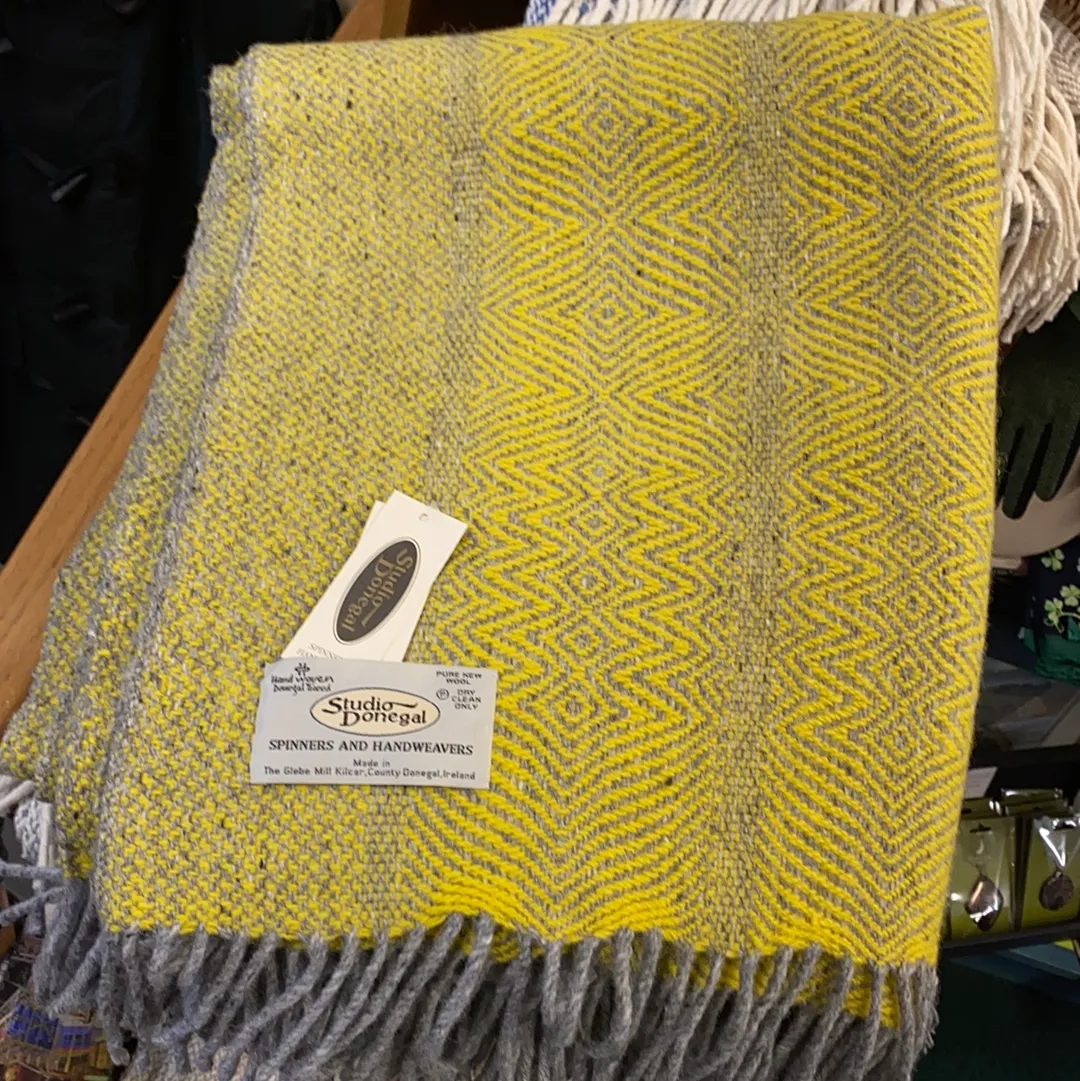 Studio Donegal Handwoven Primrose Wool Blanket/Throw