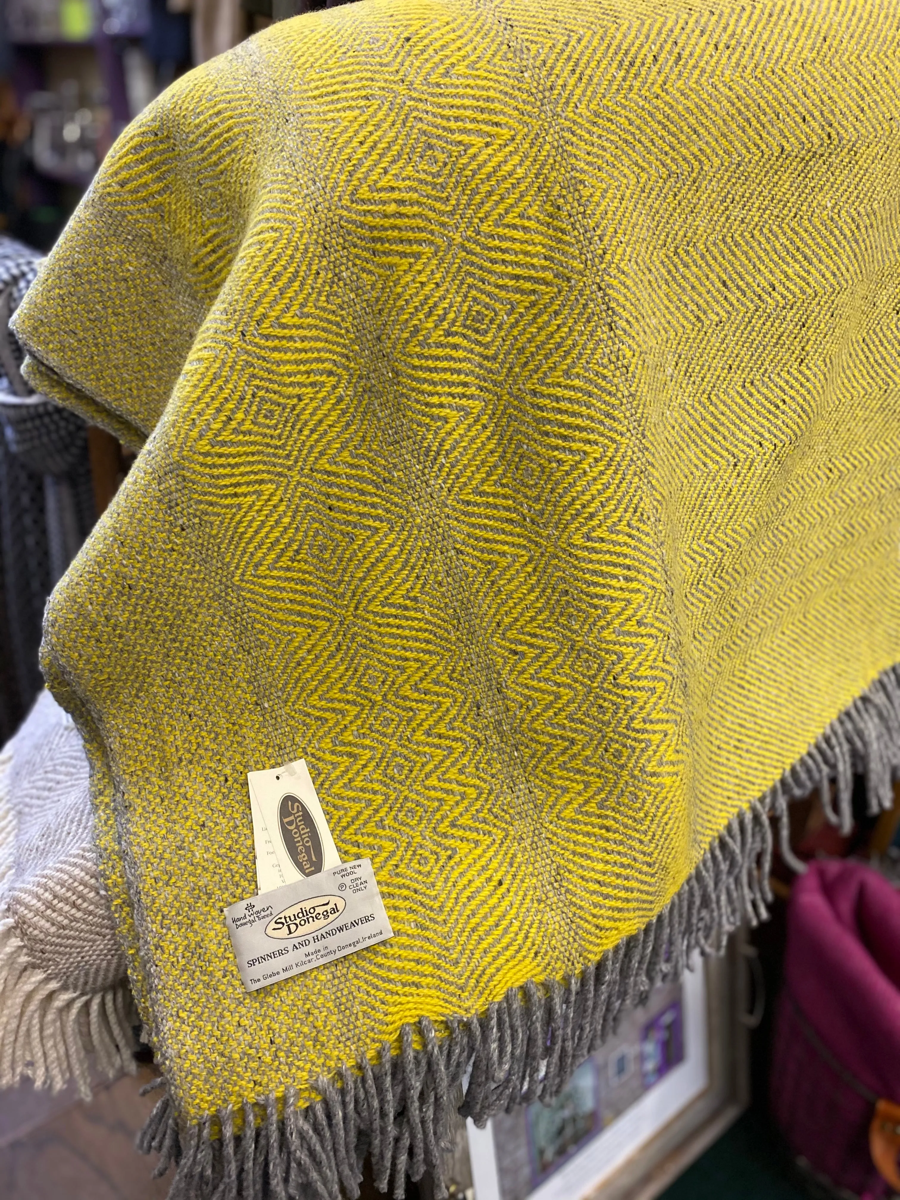 Studio Donegal Handwoven Primrose Wool Blanket/Throw