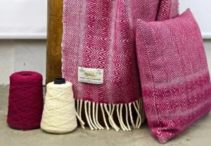 Studio Donegal Handwoven Ruby Wool Blanket/Throw