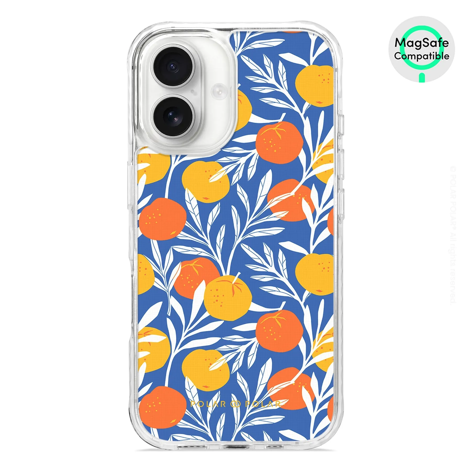 Summer Tangerine - iPhone 16 Clear Bumper MagSafe Case