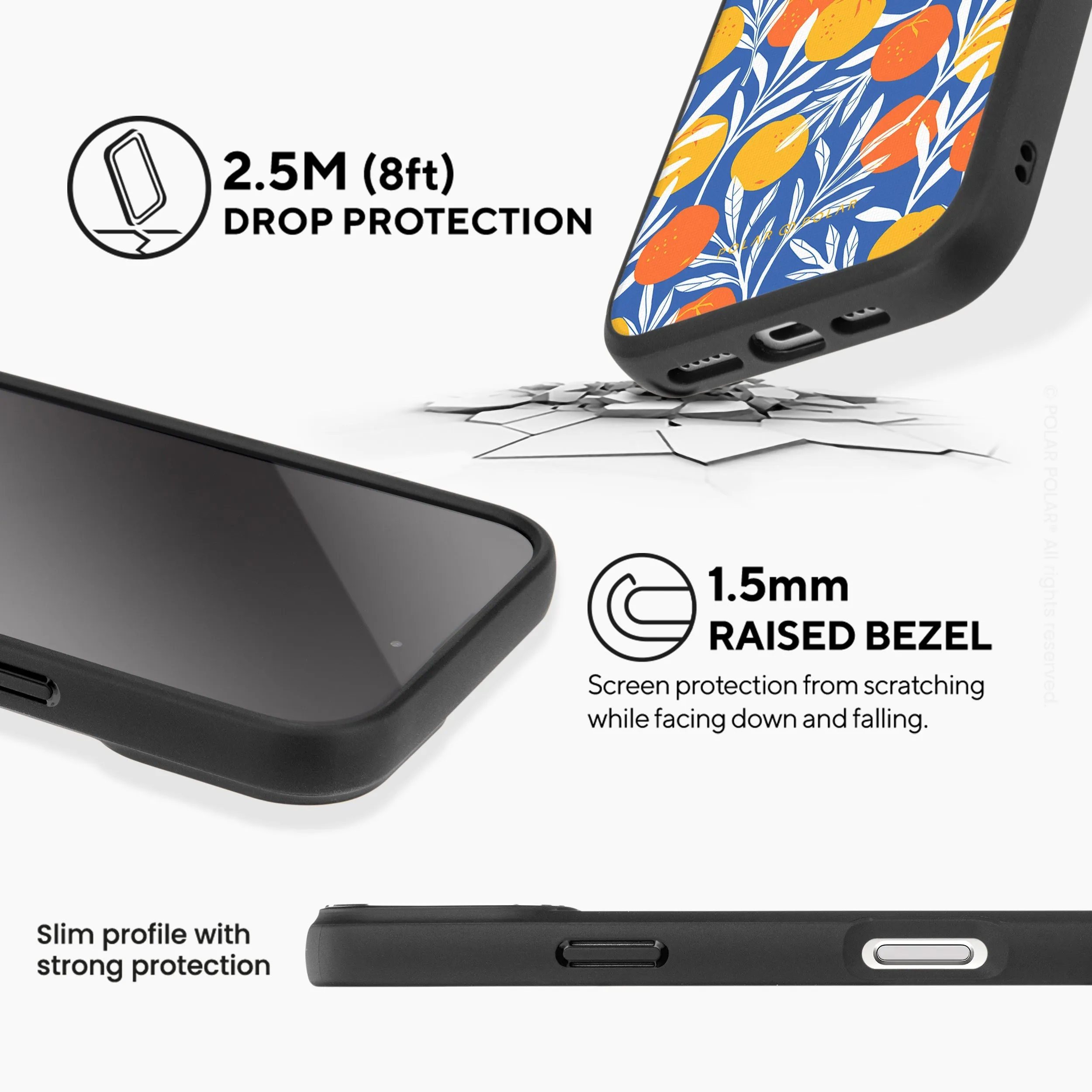 Summer Tangerine - iPhone 16 Frosted Black Bumper MagSafe Case