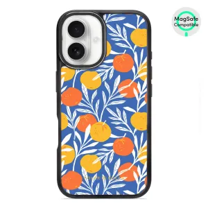 Summer Tangerine - iPhone 16 Frosted Black Bumper MagSafe Case