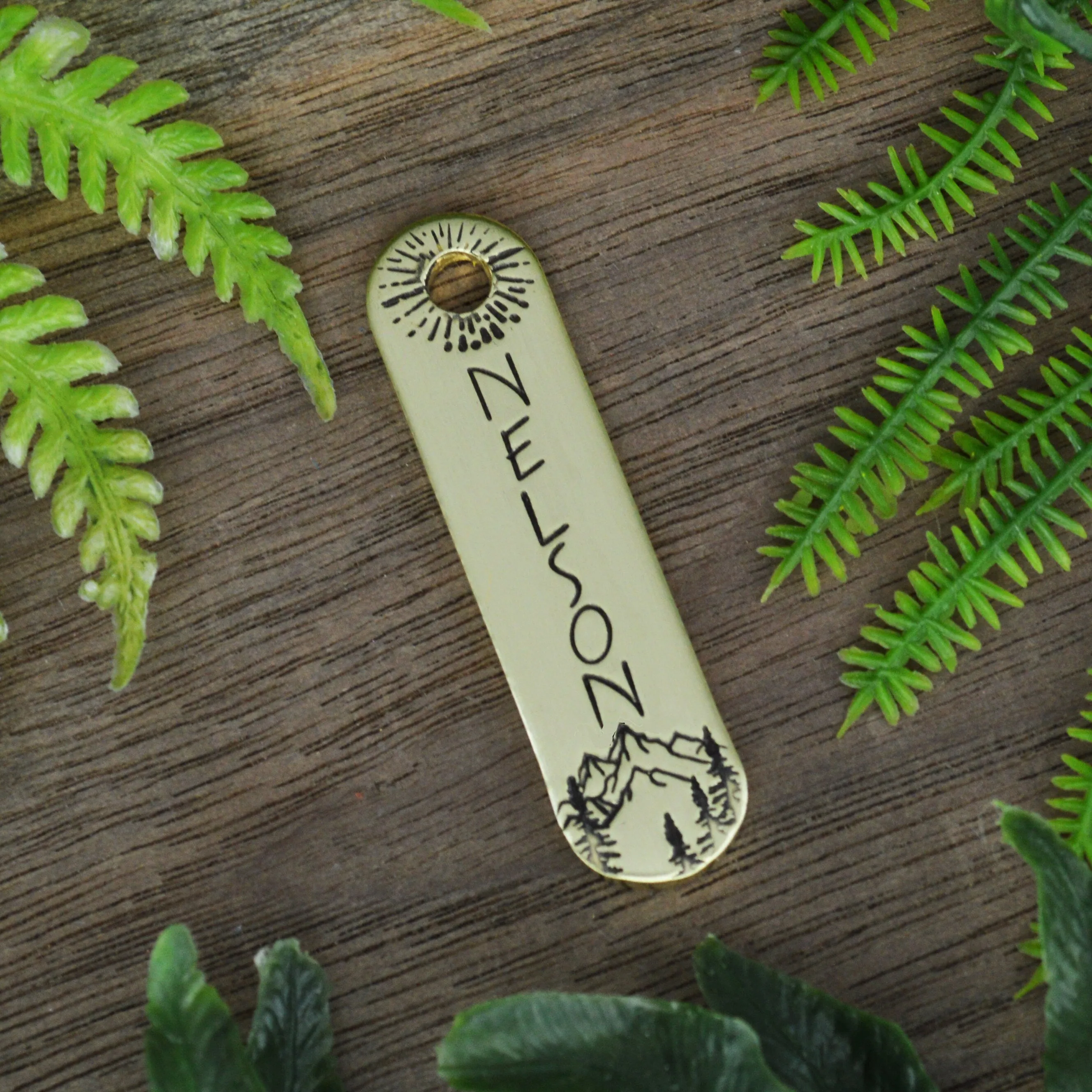 Summertime Ridge Hand Stamped Dog Tag