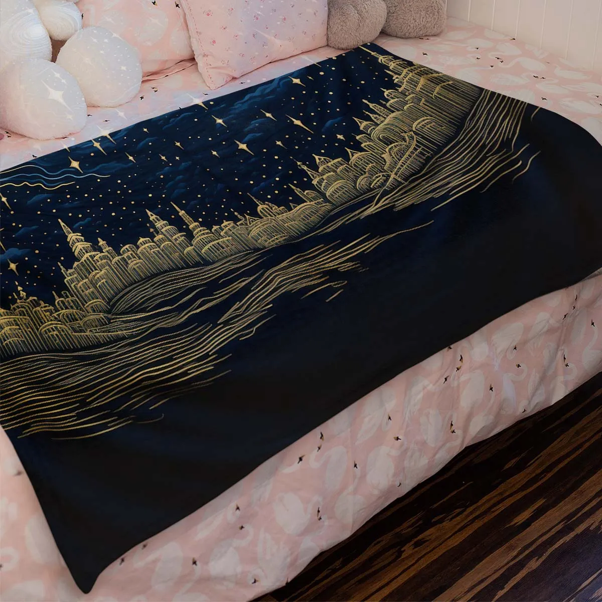 Sun and Moon Sherpa Blanket, Blanket for bed, Cozy Blanket Gift gifts home decor, Moon Gift,Magic Celestial Home Decor, Comet, Constellation and Stars, Moon And Stars 003