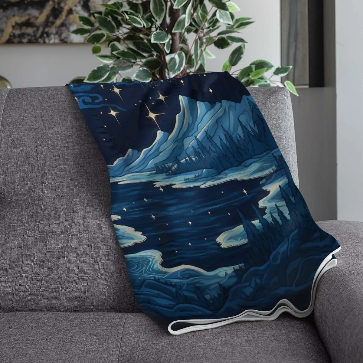 Sun and Moon Sherpa Blanket, Blanket for bed, Cozy Blanket Gift gifts home decor, Moon Gift,Magic Celestial Home Decor, Comet, Constellation and Stars, Moon And Stars 003