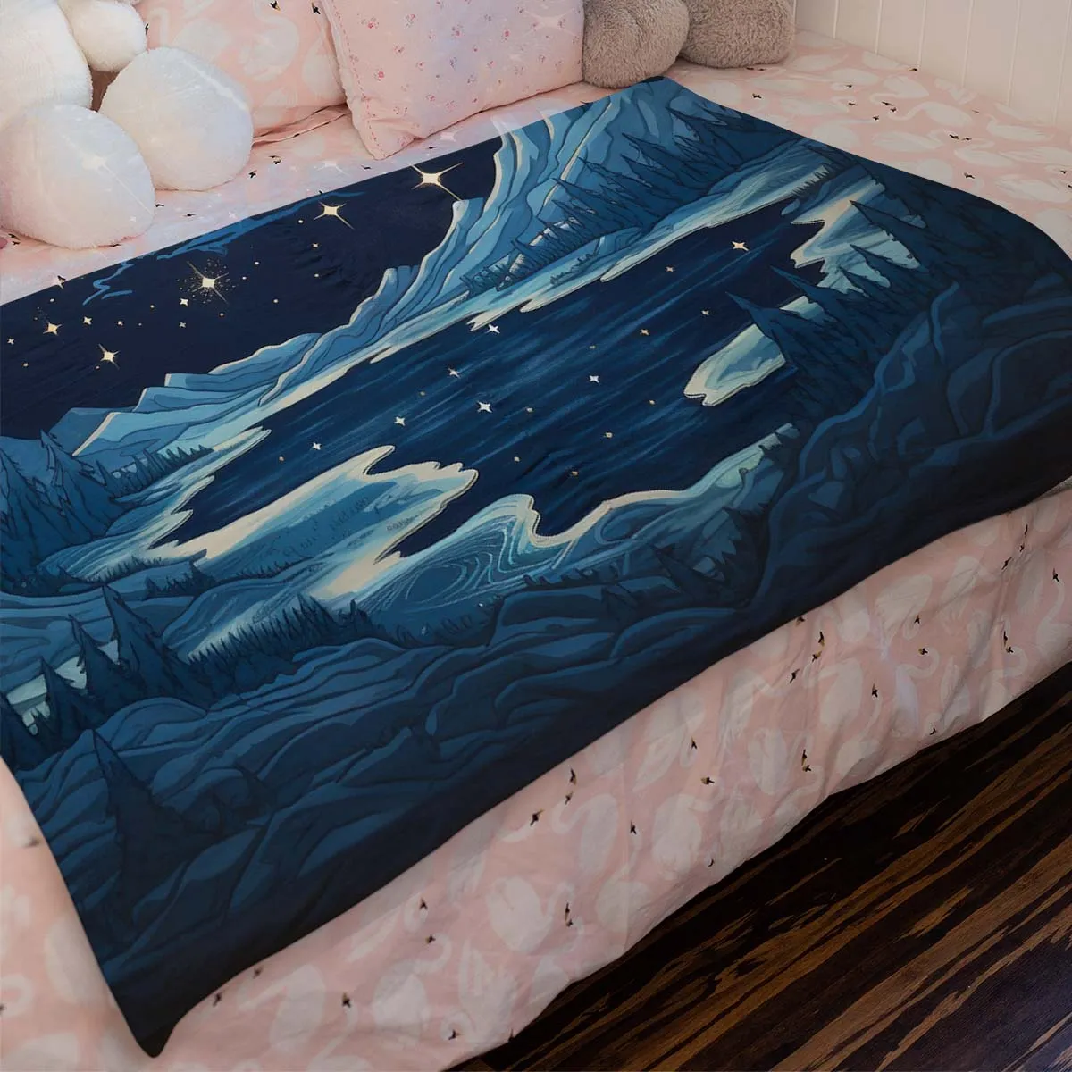Sun and Moon Sherpa Blanket, Blanket for bed, Cozy Blanket Gift gifts home decor, Moon Gift,Magic Celestial Home Decor, Comet, Constellation and Stars, Moon And Stars 003