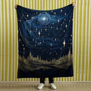 Sun and Moon Sherpa Blanket, Blanket for bed, Cozy Blanket Gift gifts home decor, Moon Gift,Magic Celestial Home Decor, Comet, Constellation and Stars, Moon And Stars 003