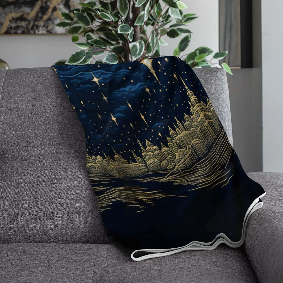 Sun and Moon Sherpa Blanket, Blanket for bed, Cozy Blanket Gift gifts home decor, Moon Gift,Magic Celestial Home Decor, Comet, Constellation and Stars, Moon And Stars 003