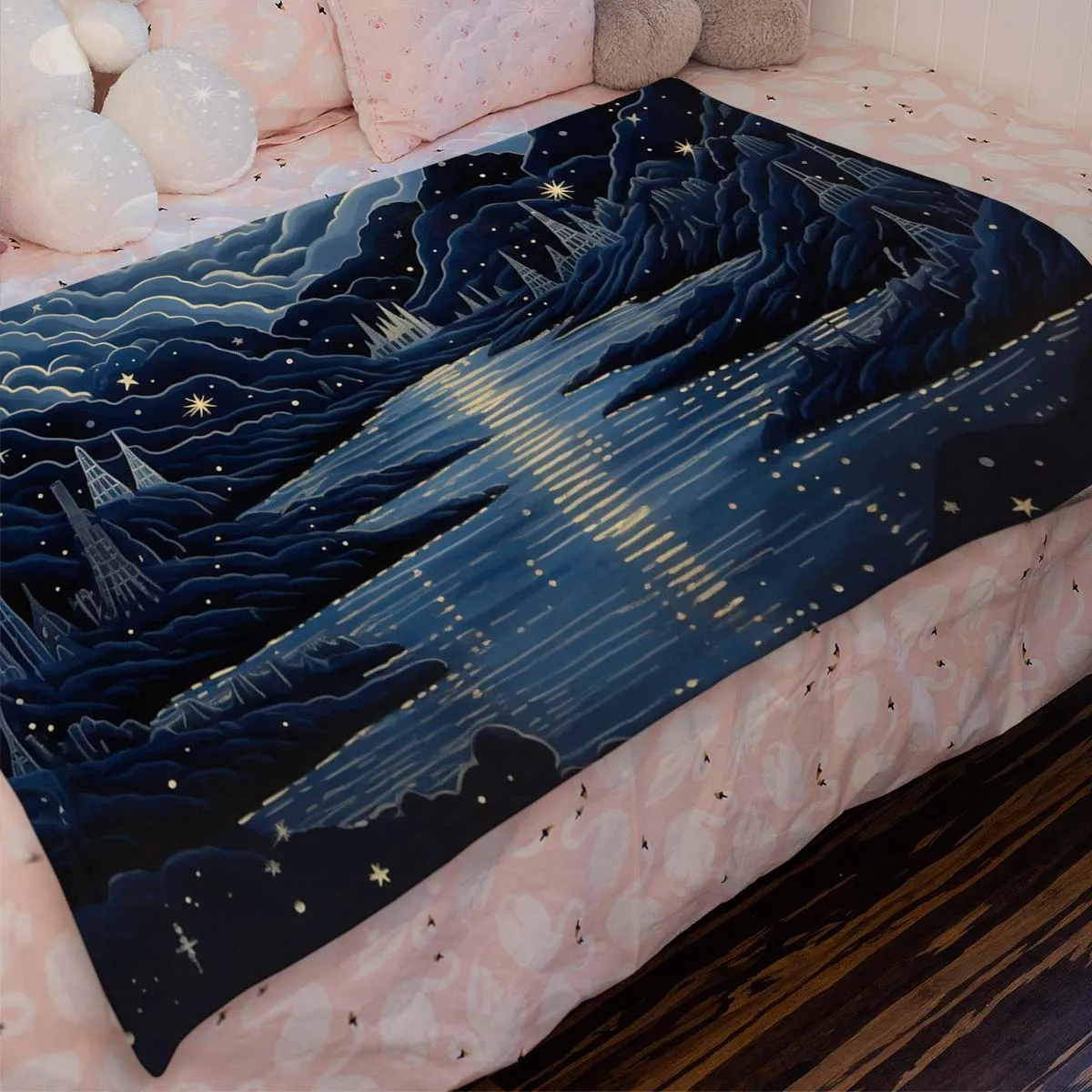 Sun and Moon Sherpa Blanket, Blanket for bed, Cozy Blanket Gift gifts home decor, Moon Gift,Magic Celestial Home Decor, Comet, Constellation and Stars, Moon And Stars 004