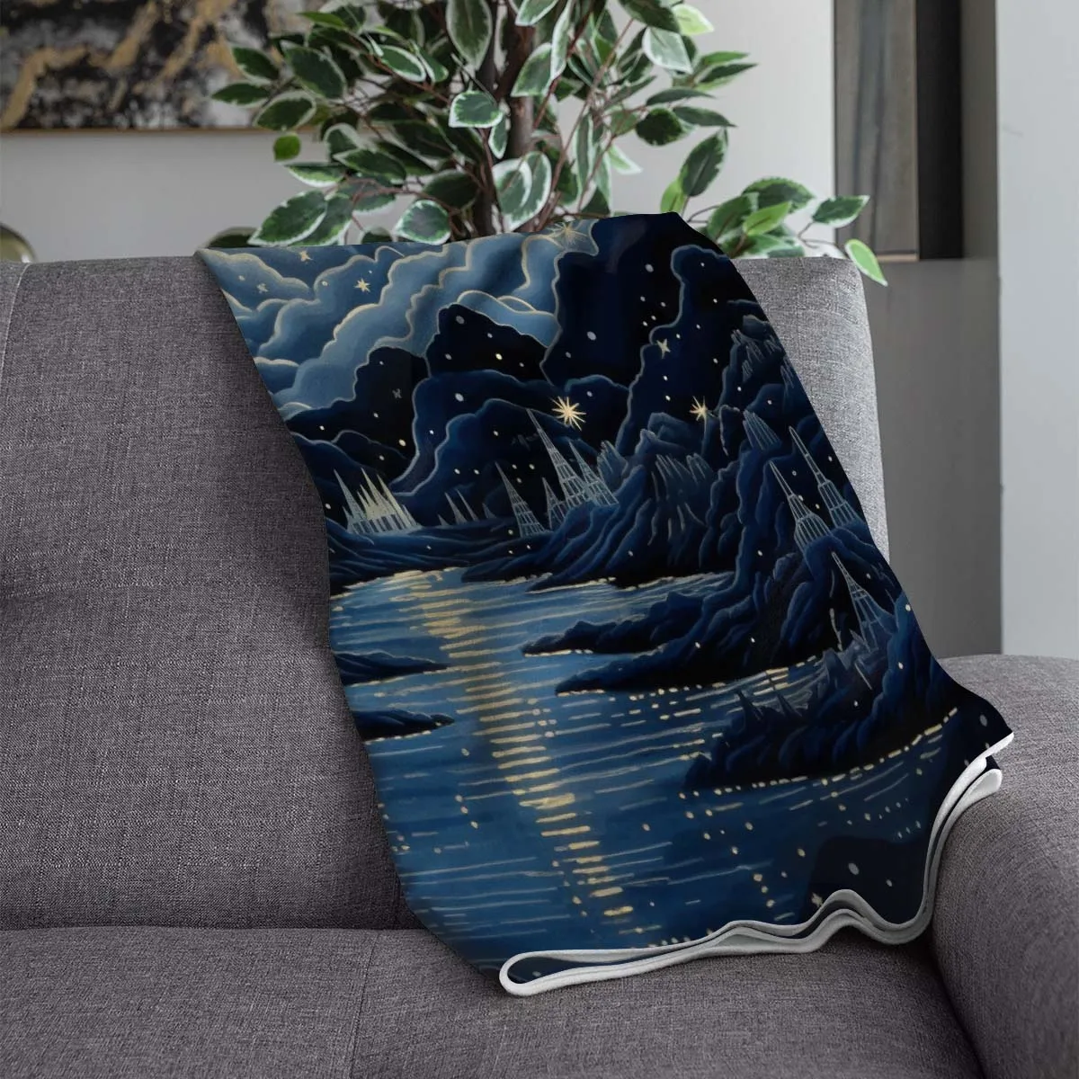 Sun and Moon Sherpa Blanket, Blanket for bed, Cozy Blanket Gift gifts home decor, Moon Gift,Magic Celestial Home Decor, Comet, Constellation and Stars, Moon And Stars 004