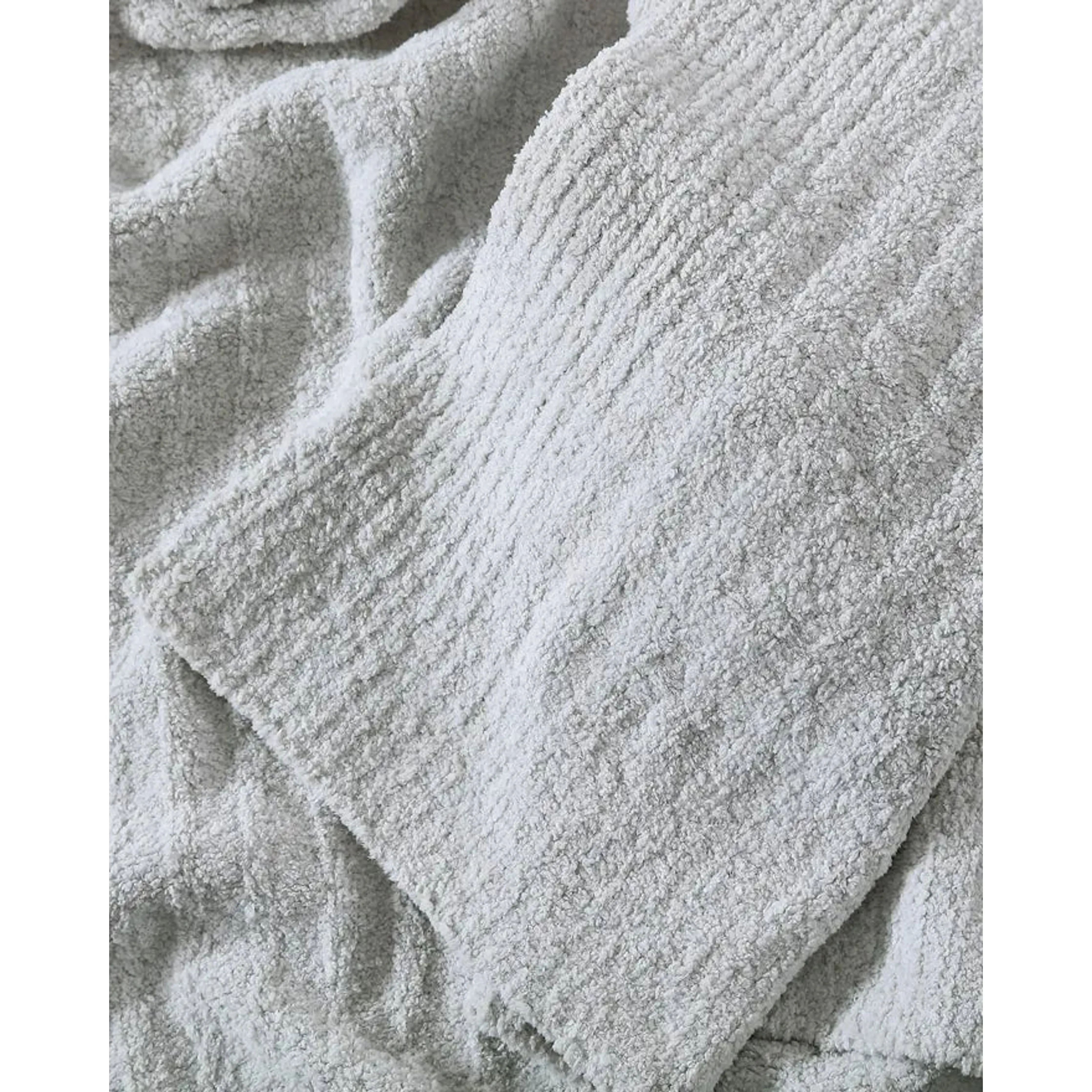 Sunday Citizen Cloud Gray Ribbed Lightweight Throw
