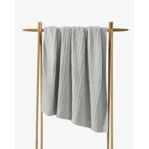 Sunday Citizen Cloud Gray Ribbed Lightweight Throw