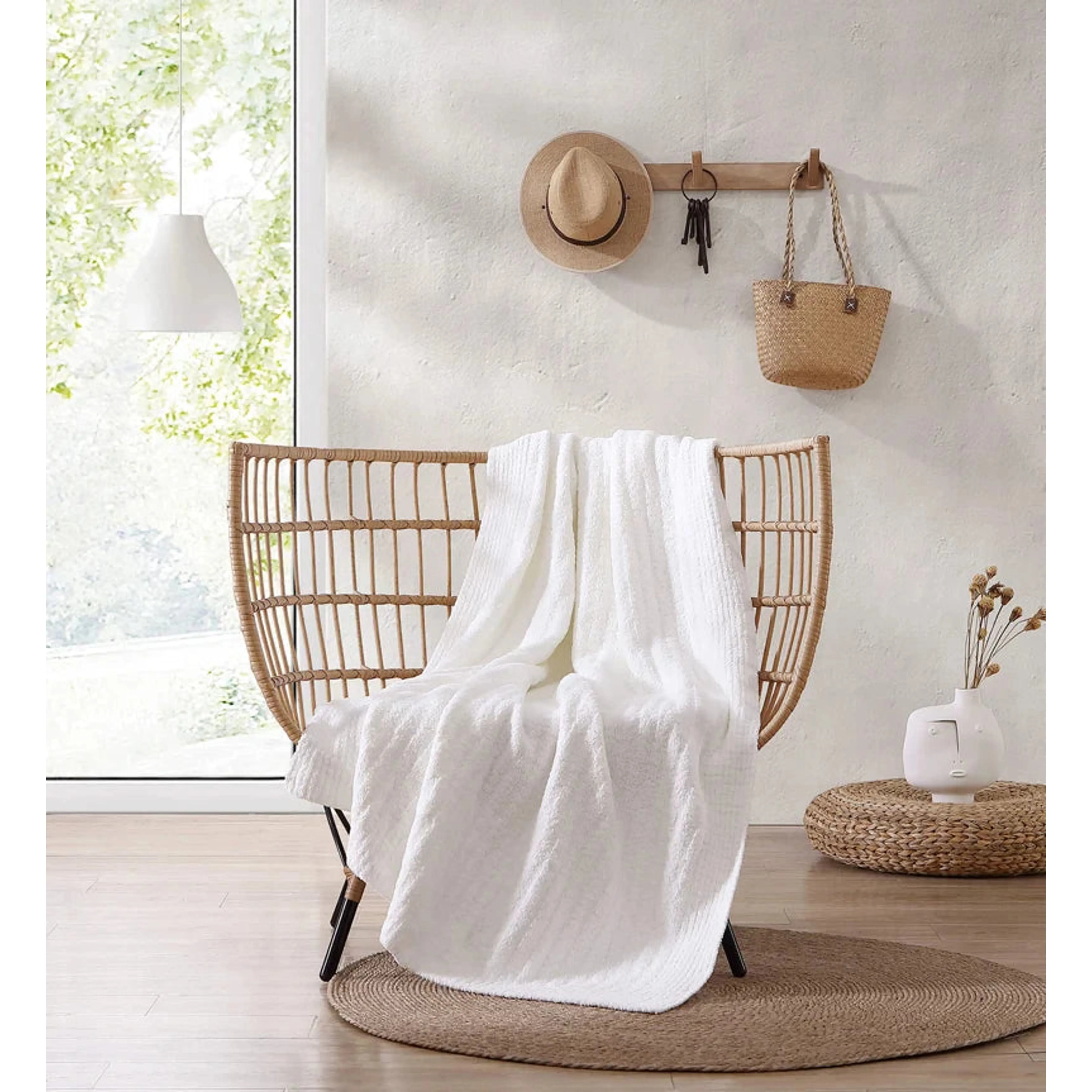 Sunday Citizen Off White Ribbed Lightweight Throw