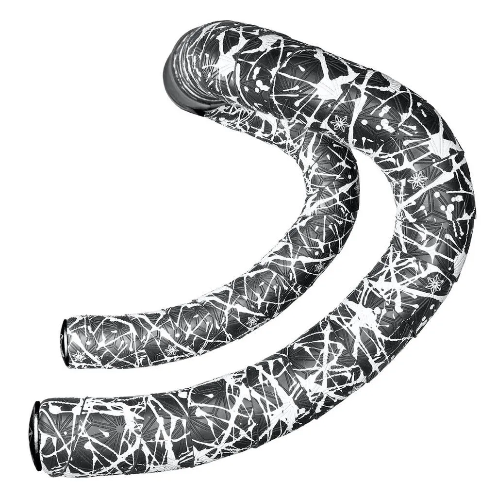 Supacaz SSK Handlebar Tape - Chaos - White - Ano Black Plugs